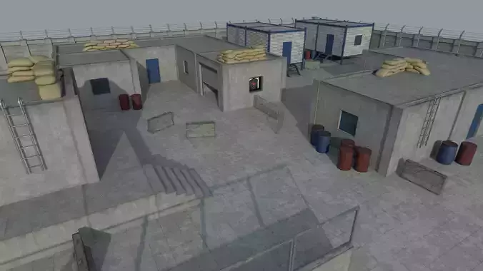 Lowpoly FPS Modular Map Kit Low-poly 3D model