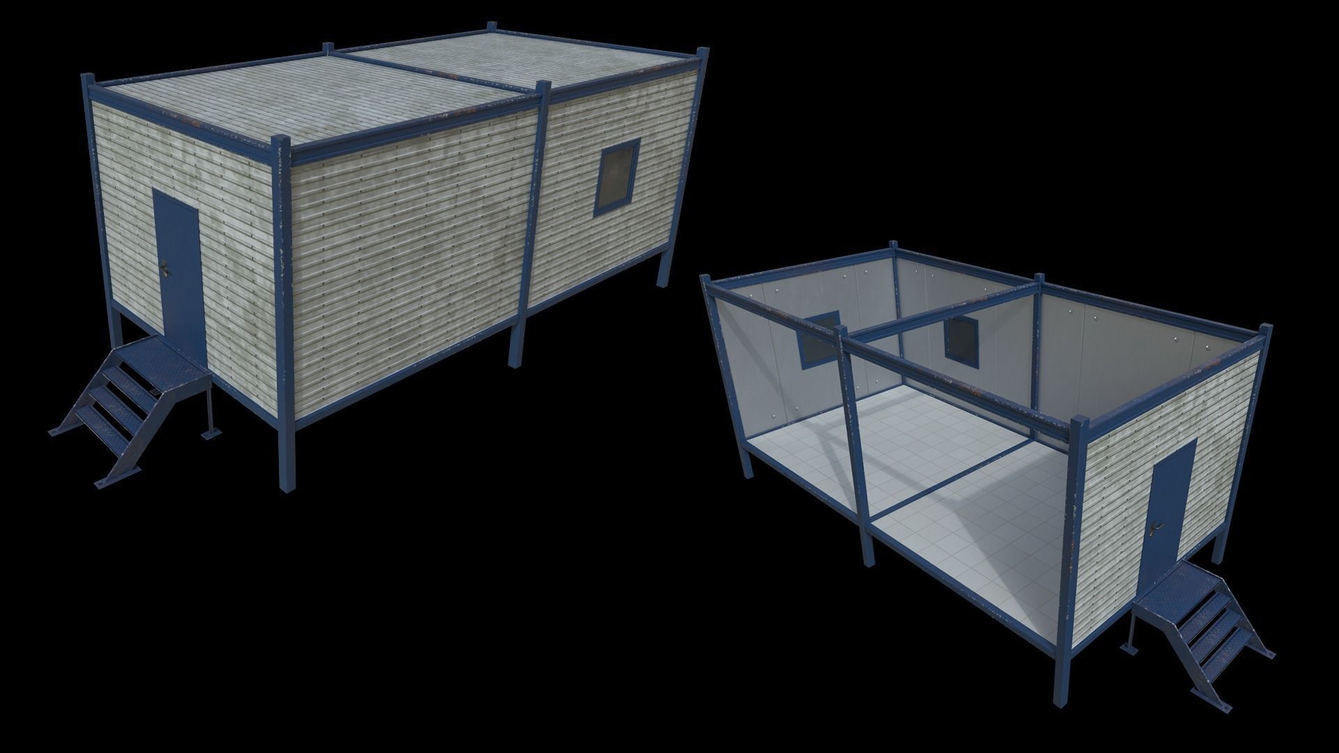 Lowpoly FPS Modular Map Kit Low-poly 3D model_15