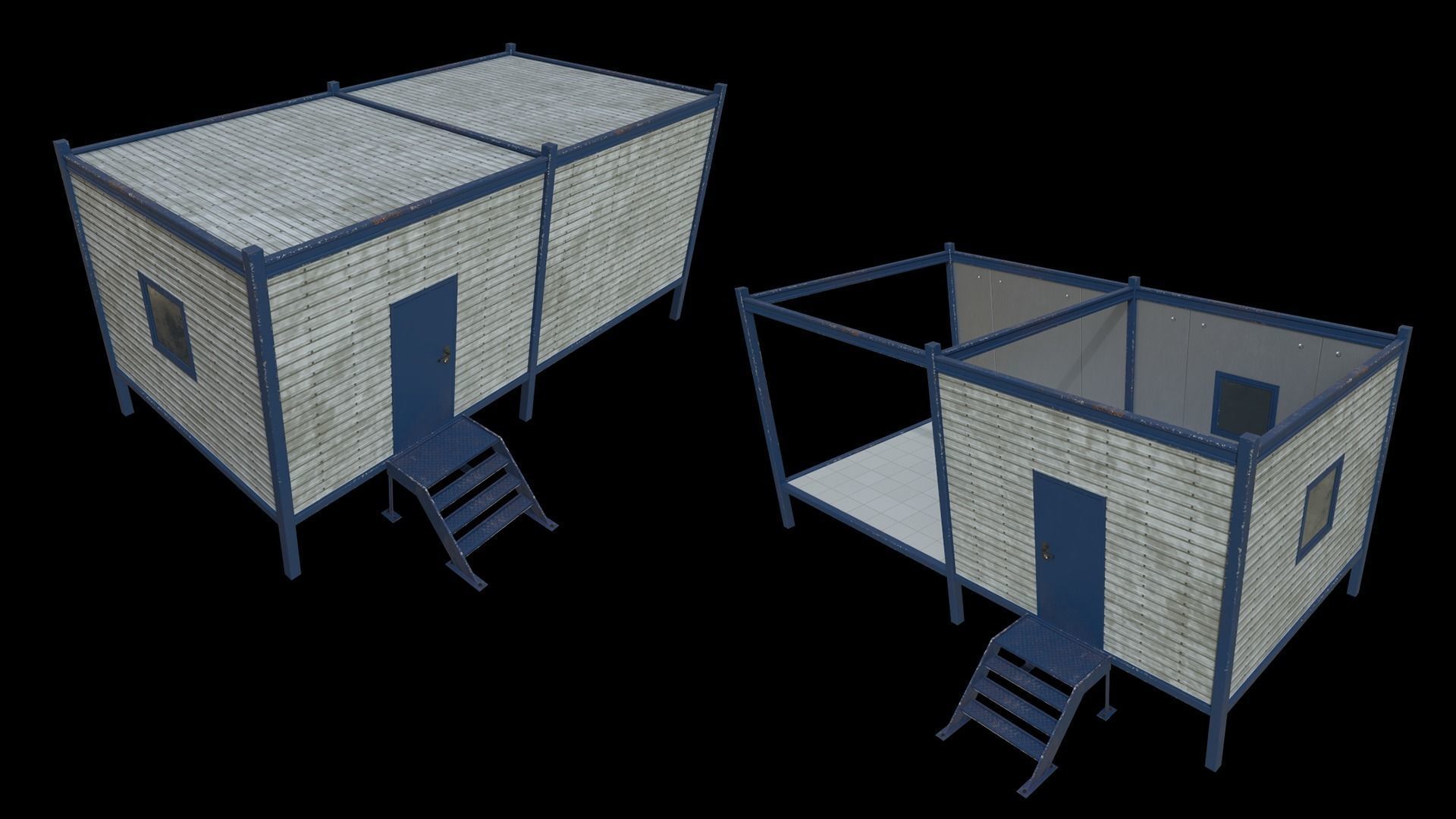 Lowpoly FPS Modular Map Kit Low-poly 3D model_16