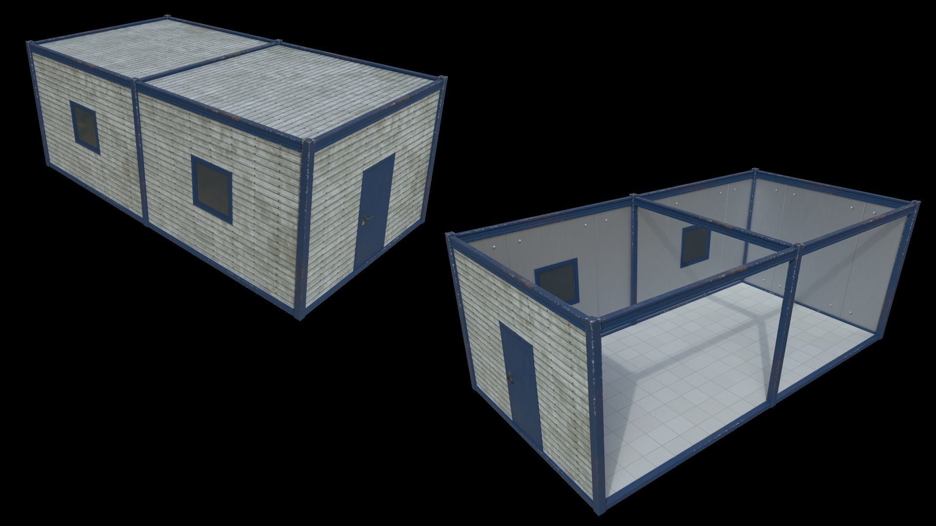 Lowpoly FPS Modular Map Kit Low-poly 3D model_13