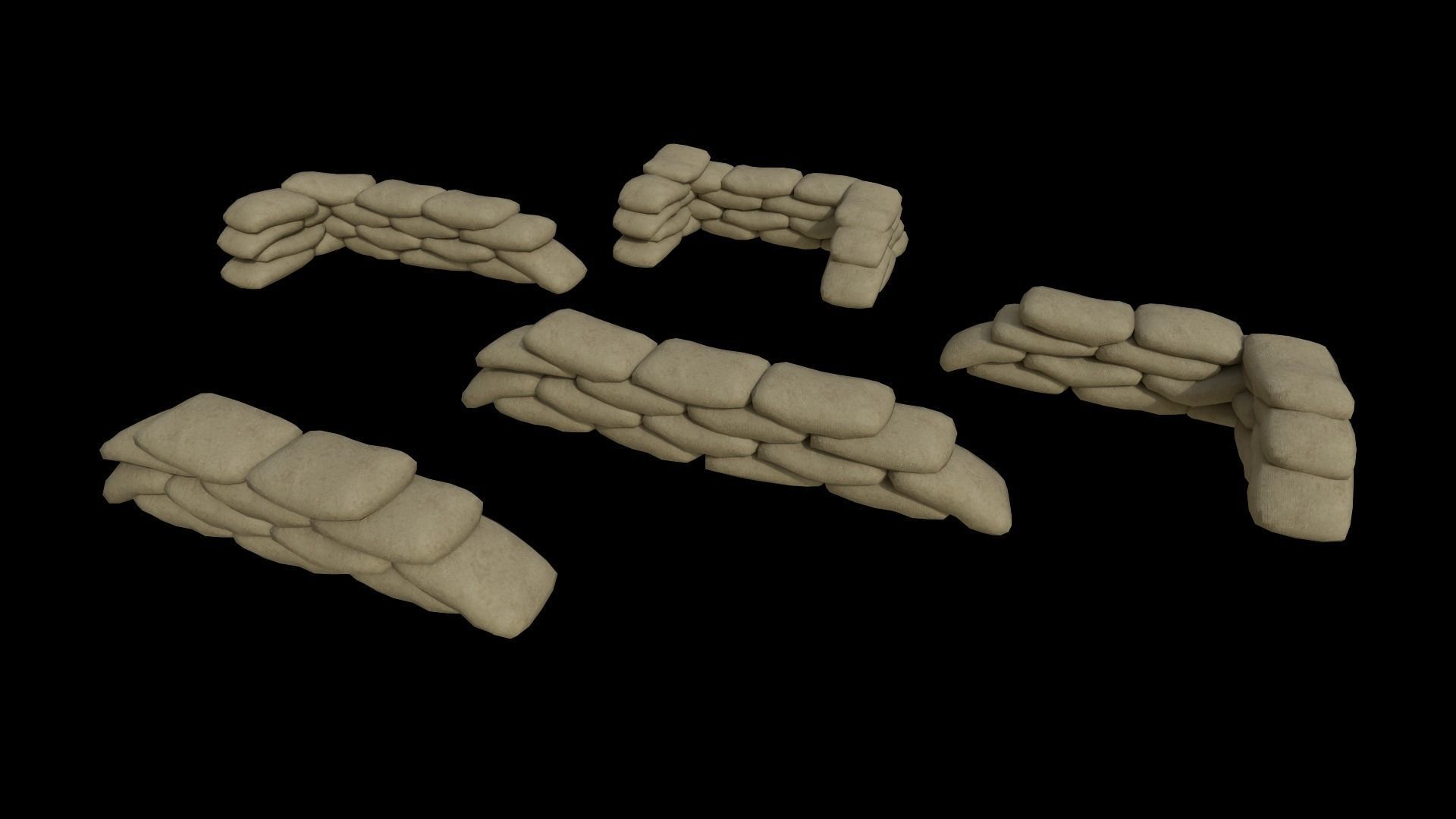 Lowpoly FPS Modular Map Kit Low-poly 3D model_17