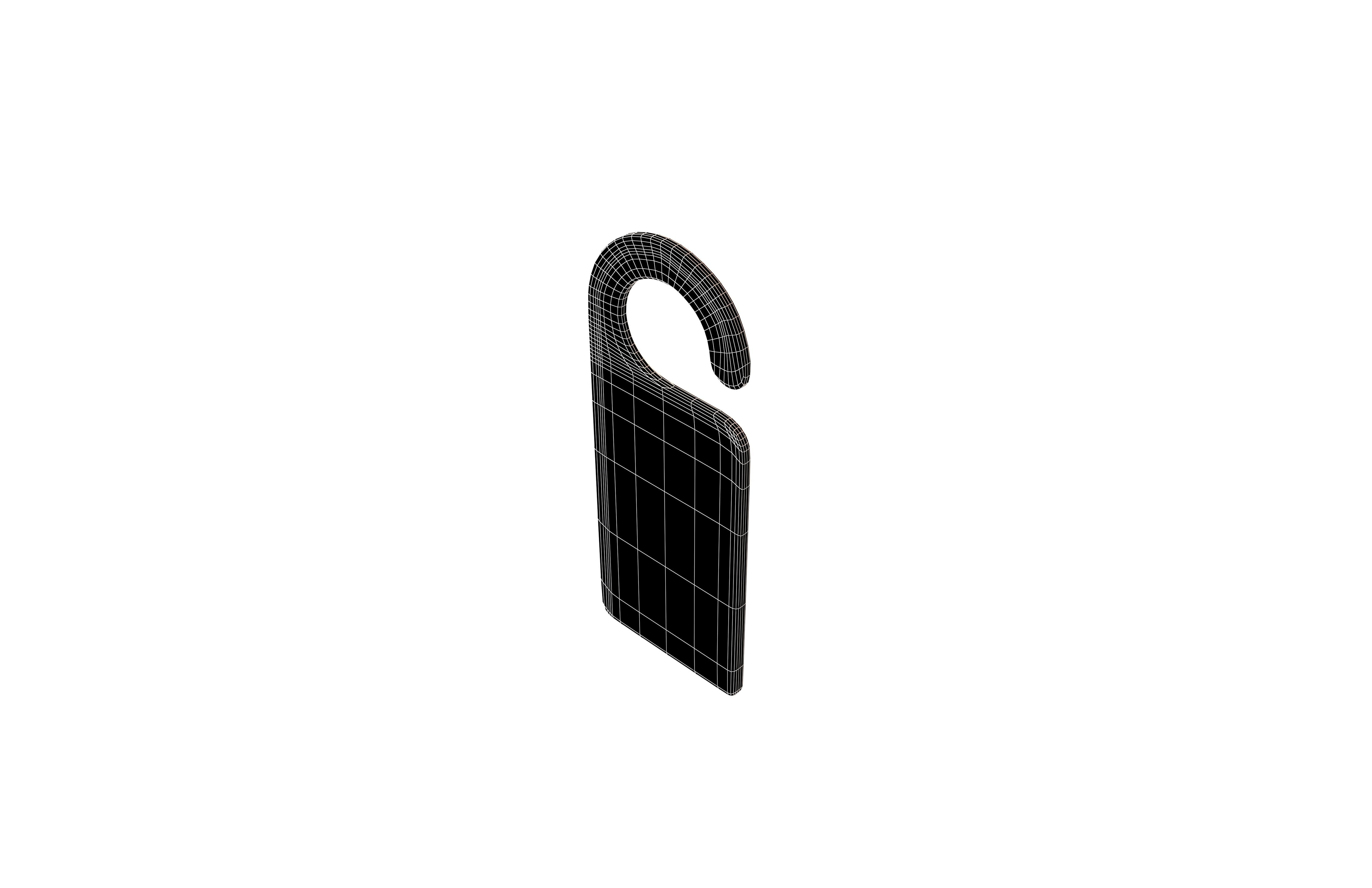 Door Handle Hanger v1 002 Low-poly 3D model_4