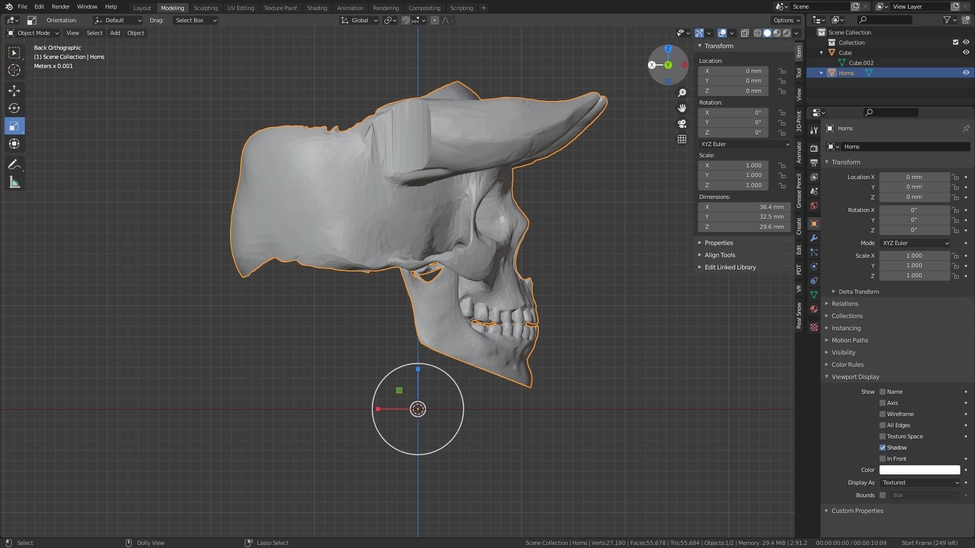 Horned Skull Ring 3D print model_1
