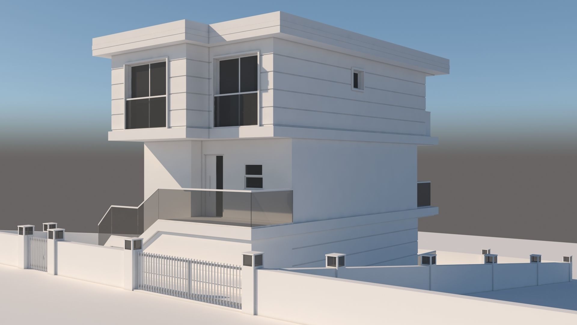 Modern Summer House 3D model_2