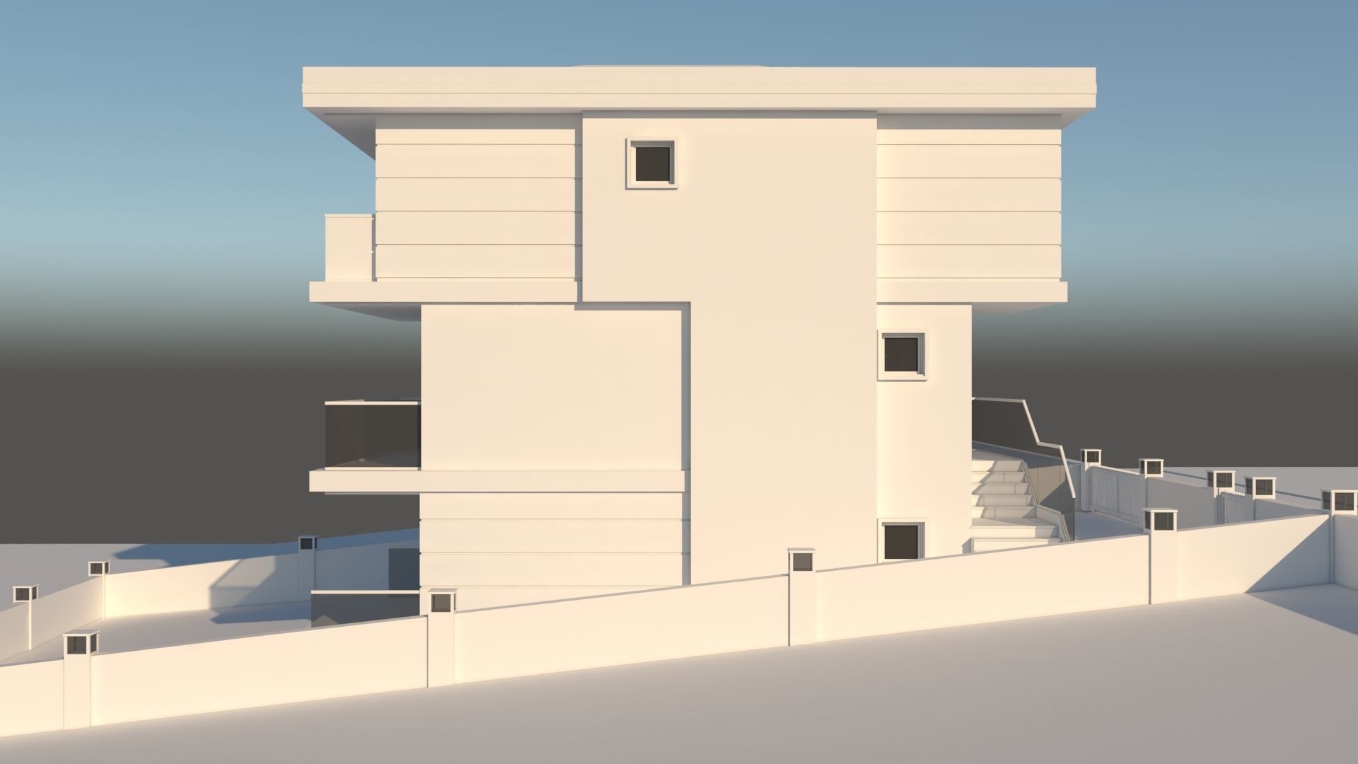 Modern Summer House 3D model_4