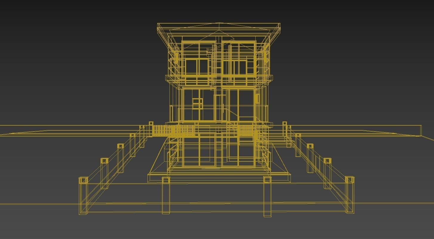 Modern Summer House 3D model_13