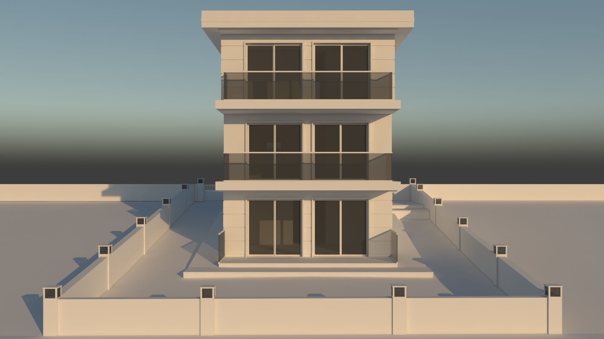 Modern Summer House 3D model_5