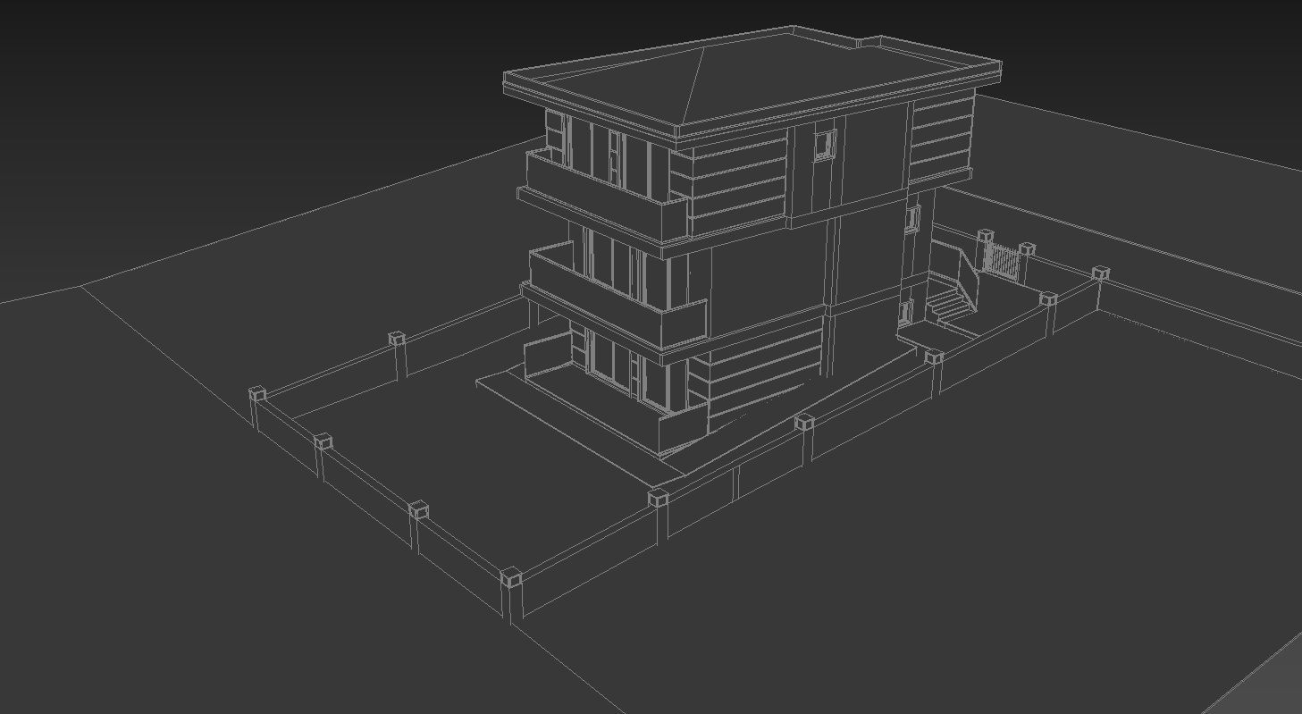 Modern Summer House 3D model_12