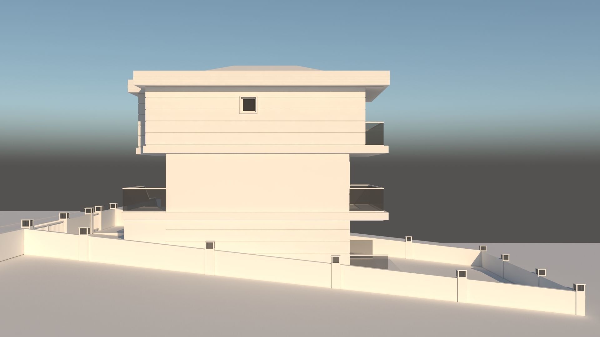 Modern Summer House 3D model_7