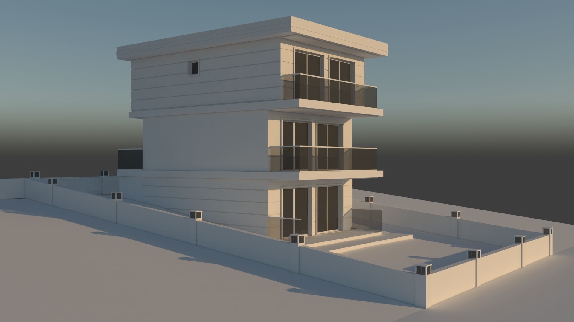 Modern Summer House 3D model_6