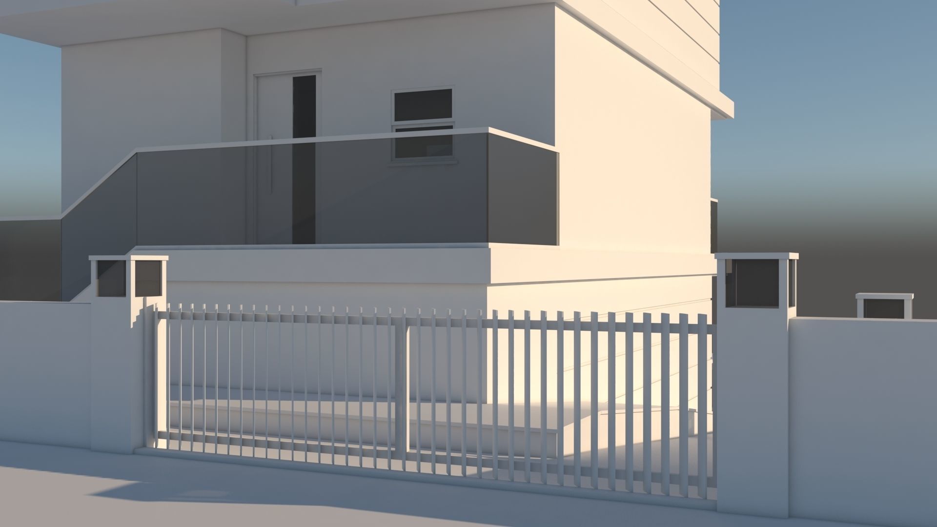 Modern Summer House 3D model_8