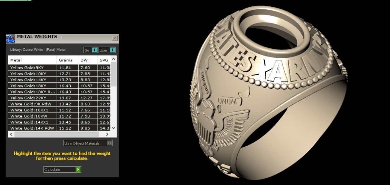 us army ring 3D print model_23