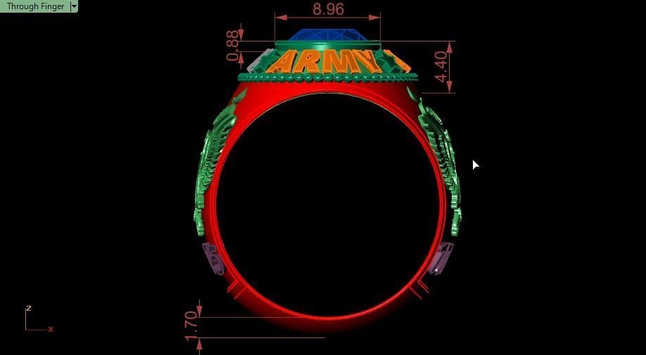 us army ring 3D print model_21