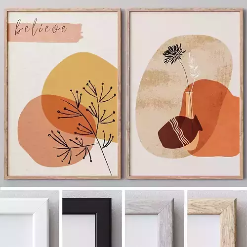 Photo Frames Set 3D model