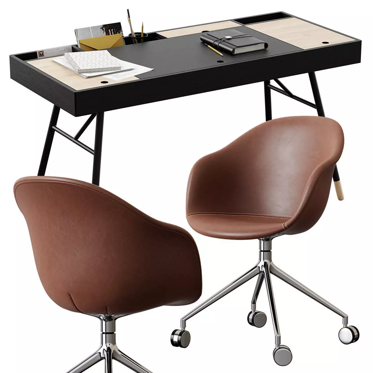 BoConcept Cupertino Table And Adelaide Chair 3D model