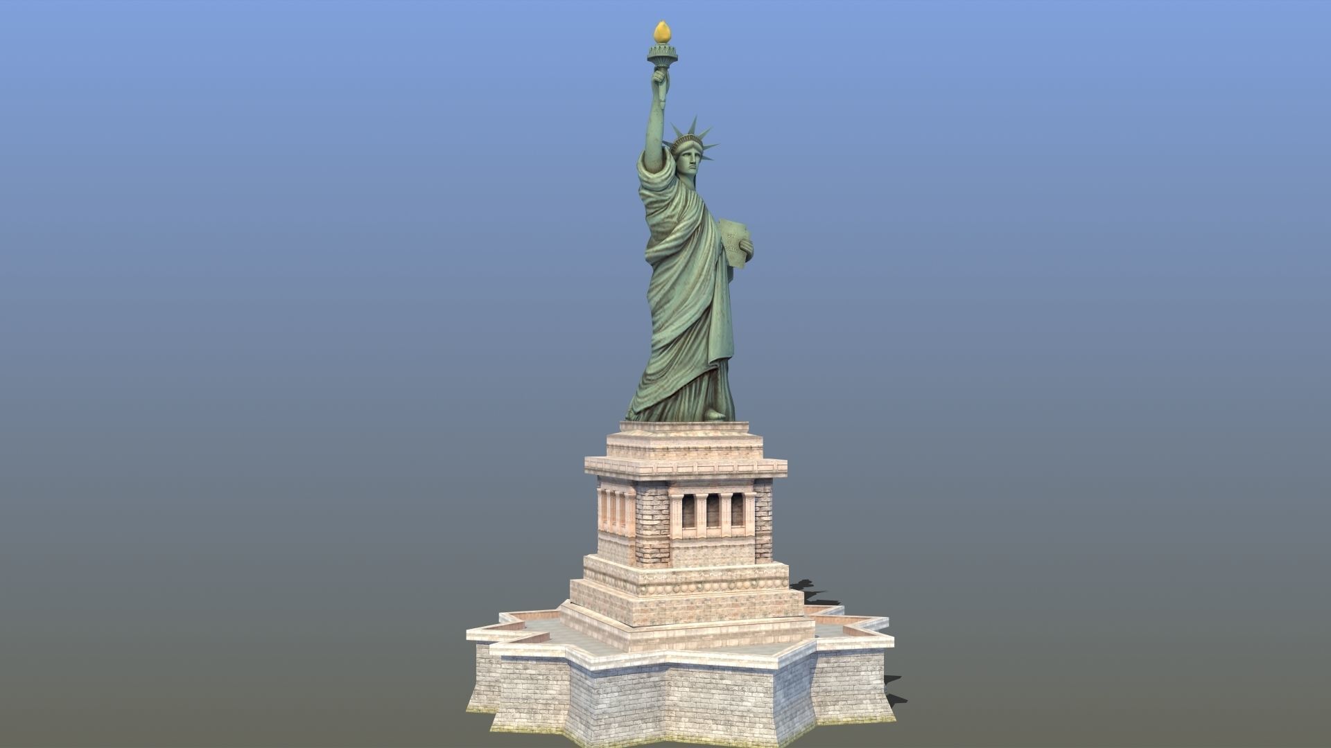 Statue of Liberty VR Low-poly 3D model_5