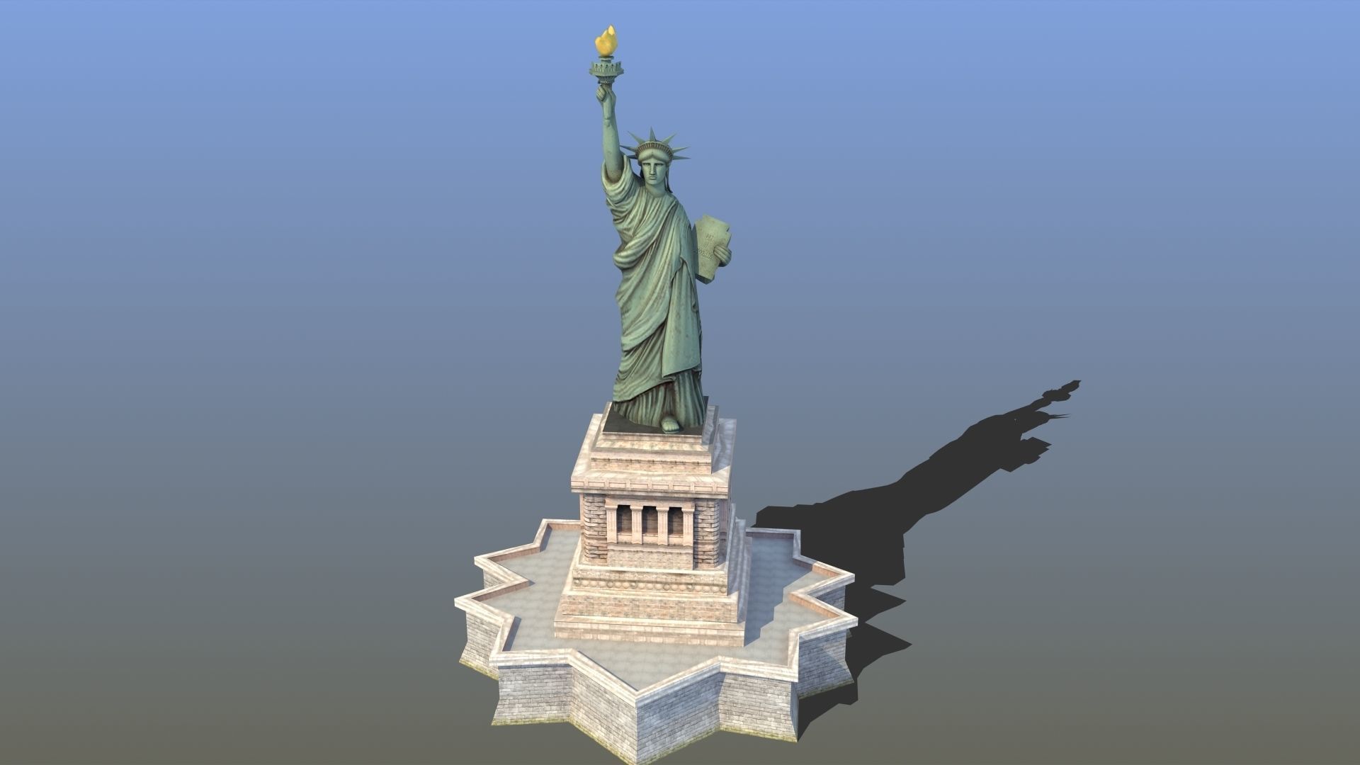 Statue of Liberty VR Low-poly 3D model_21