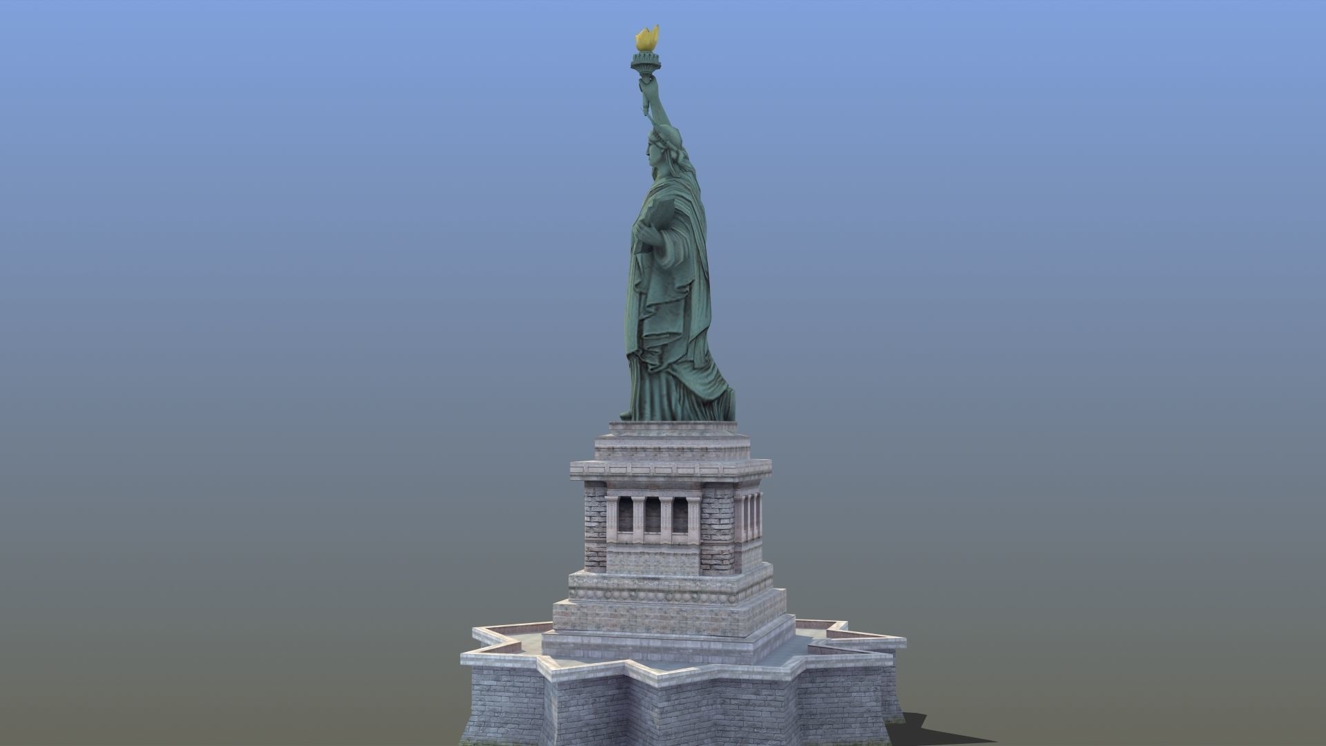 Statue of Liberty VR Low-poly 3D model_16