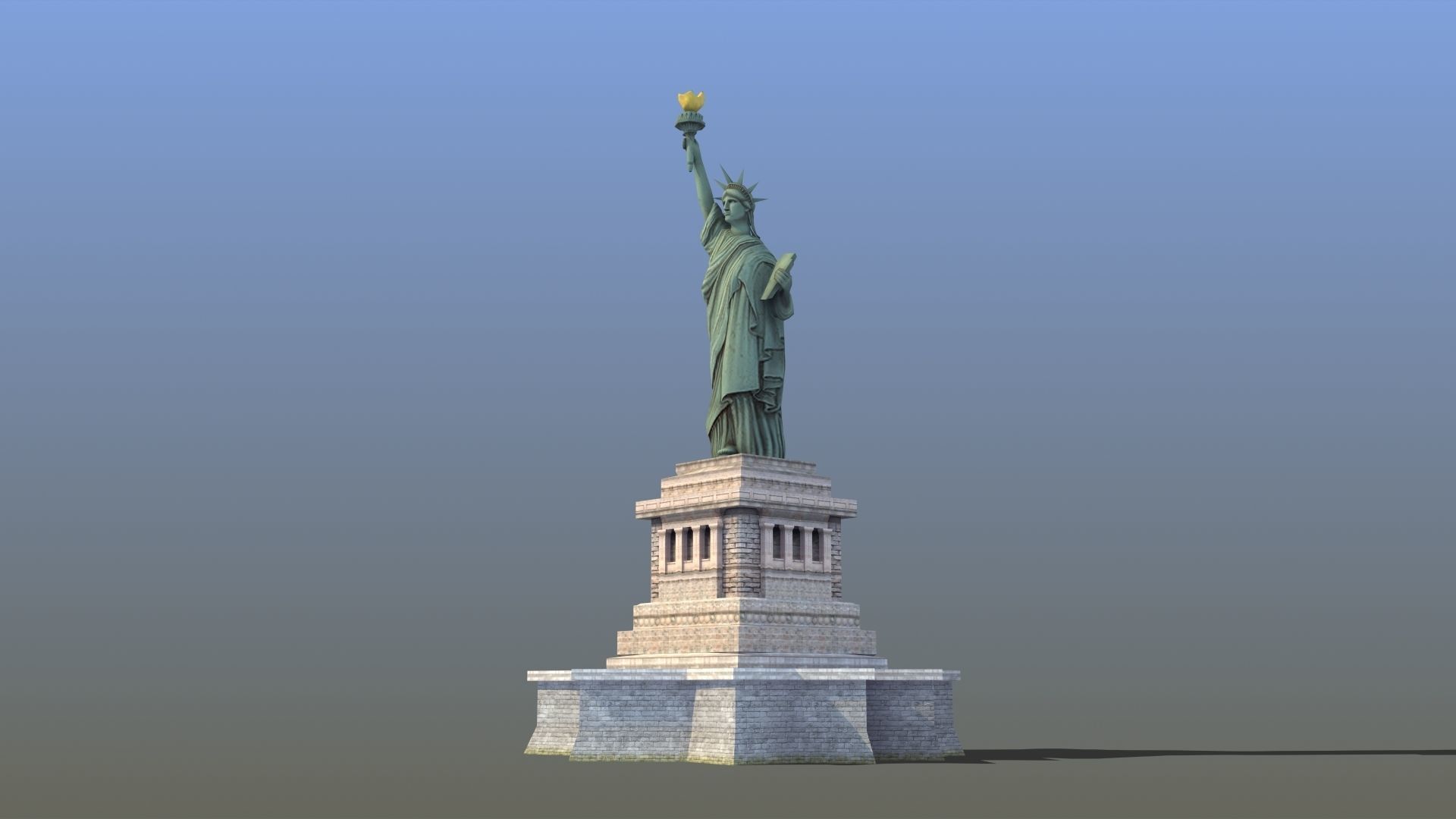 Statue of Liberty VR Low-poly 3D model_19