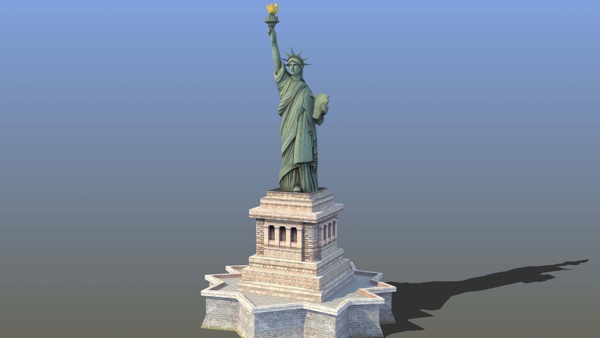Statue of Liberty VR Low-poly 3D model_20