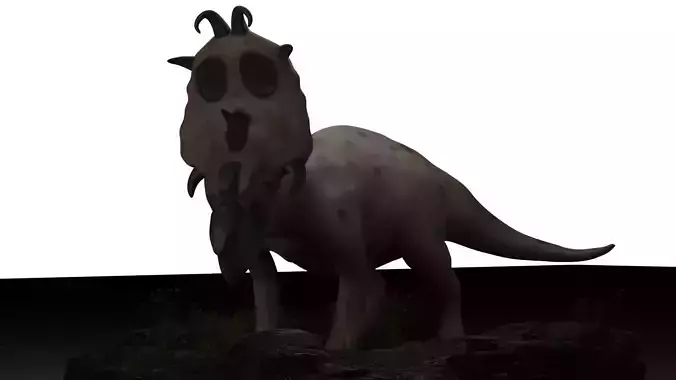 Pachyrhinosaurus dinosaur on rock