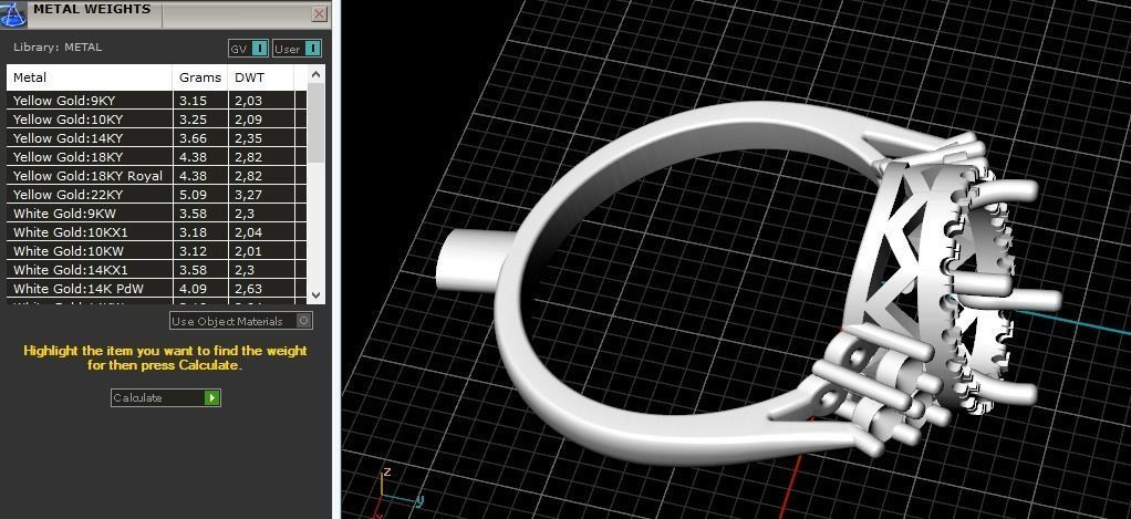 513 Ring with oval stone 3D print model_9