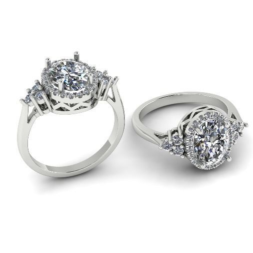 513 Ring with oval stone 3D print model_1