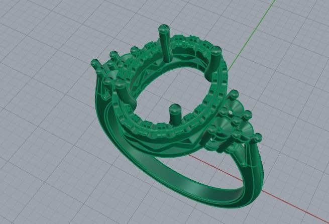 513 Ring with oval stone 3D print model_7