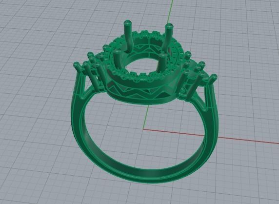 513 Ring with oval stone 3D print model_8