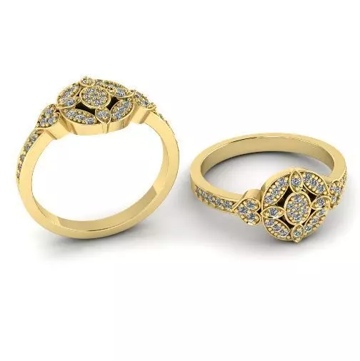 507 Ring with hearts 3D print model_0