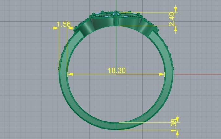 507 Ring with hearts 3D print model_4