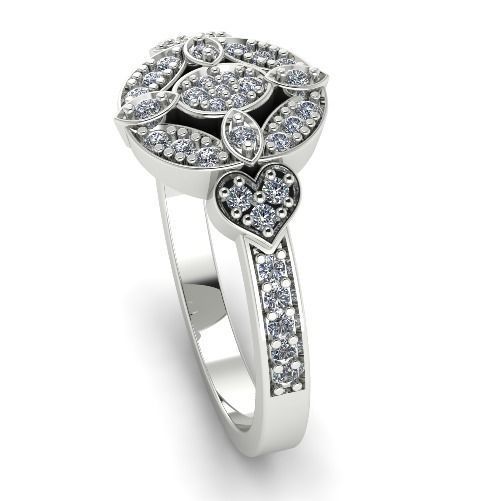 507 Ring with hearts 3D print model_1