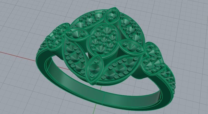 507 Ring with hearts 3D print model_7