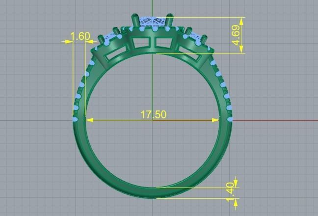 502 Ring with round stones 3D print model_6