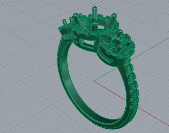 502 Ring with round stones 3D print model_10