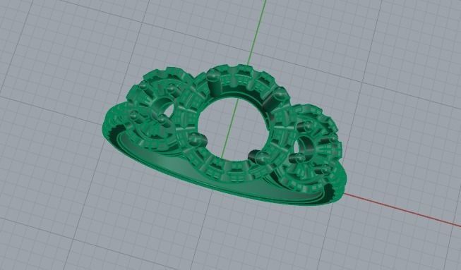 502 Ring with round stones 3D print model_9