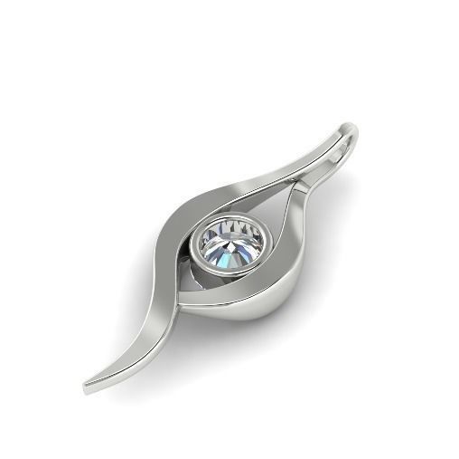 485 Pendant with one stone 3D print model_2