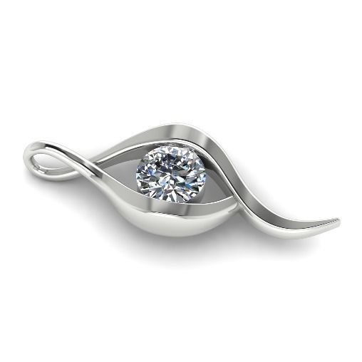 485 Pendant with one stone 3D print model_1