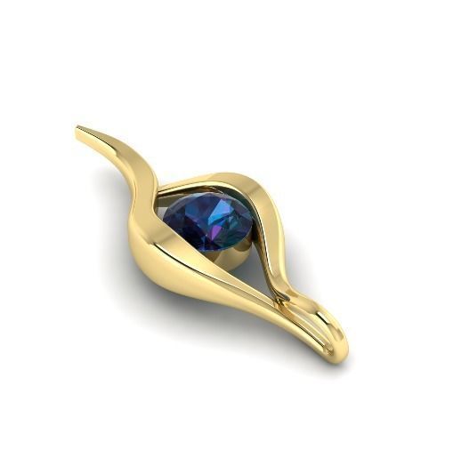 485 Pendant with one stone 3D print model_3