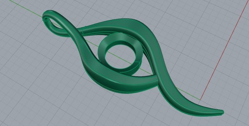 485 Pendant with one stone 3D print model_6