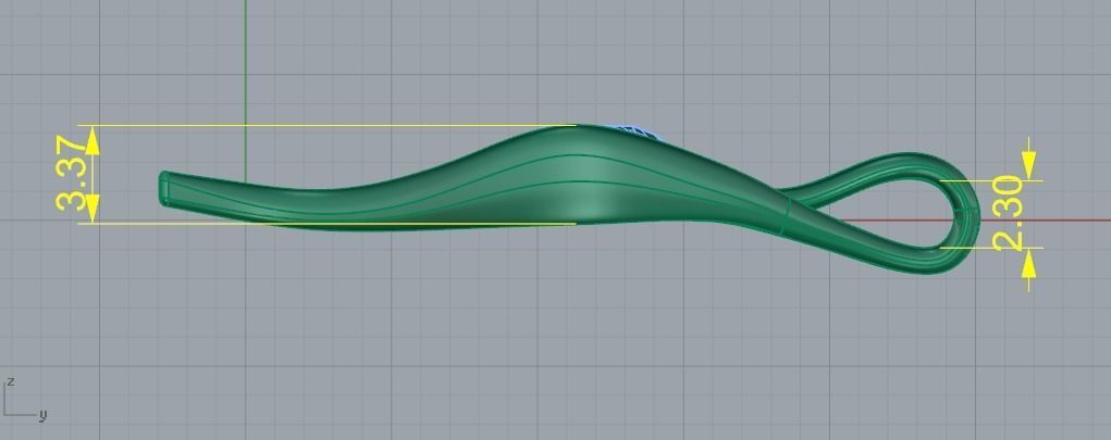 485 Pendant with one stone 3D print model_5