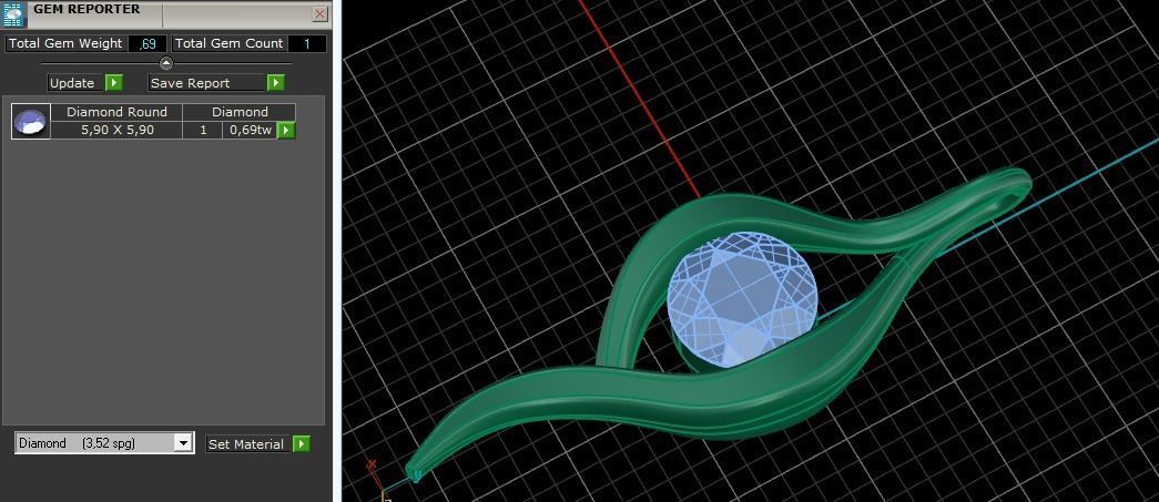 485 Pendant with one stone 3D print model_8