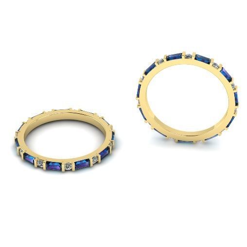 479 Ring with baguette stones 3D print model_3
