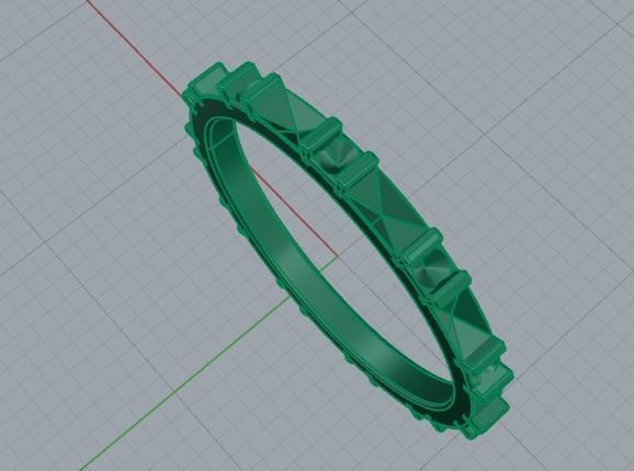 479 Ring with baguette stones 3D print model_6