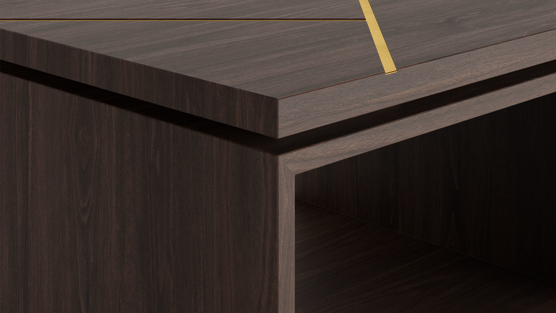 Walnut And Gold Inlay Mason Swivel Coffee Table 3D model_6