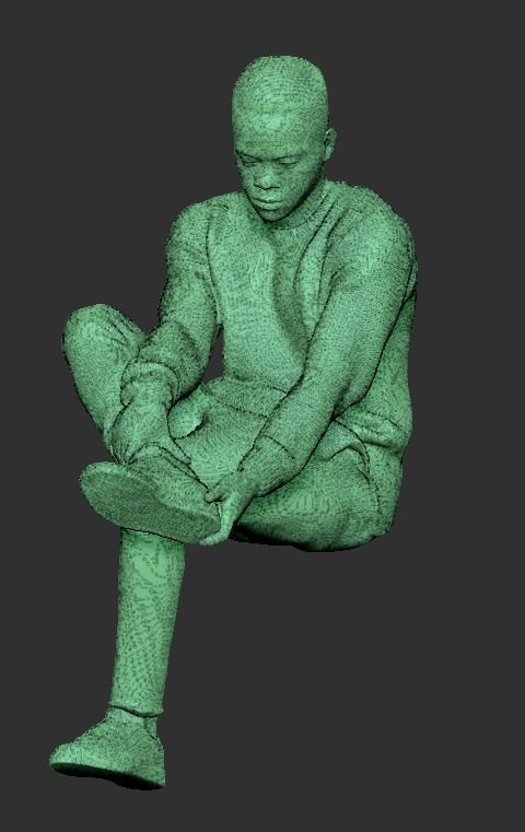 Guy putting on his shoes 323 Low-poly 3D model_4