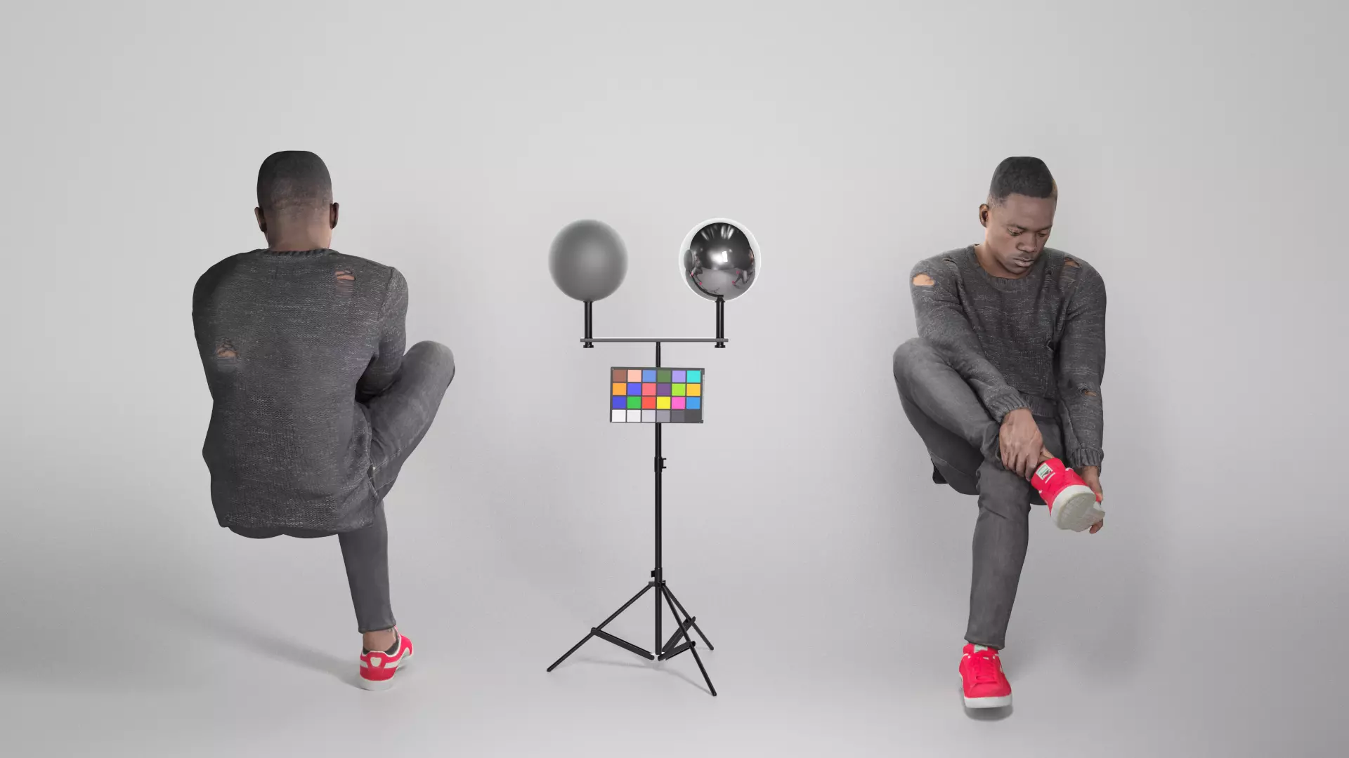 Guy putting on his shoes 323 Low-poly 3D model_0