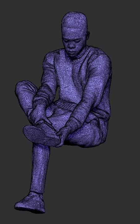 Guy putting on his shoes 323 Low-poly 3D model_6