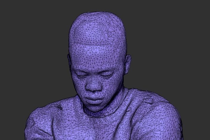 Guy putting on his shoes 323 Low-poly 3D model_7