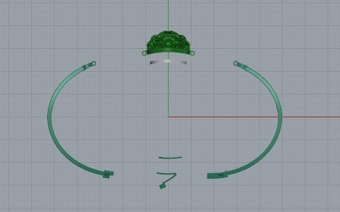 472 Bracelet lion 3D print model_9